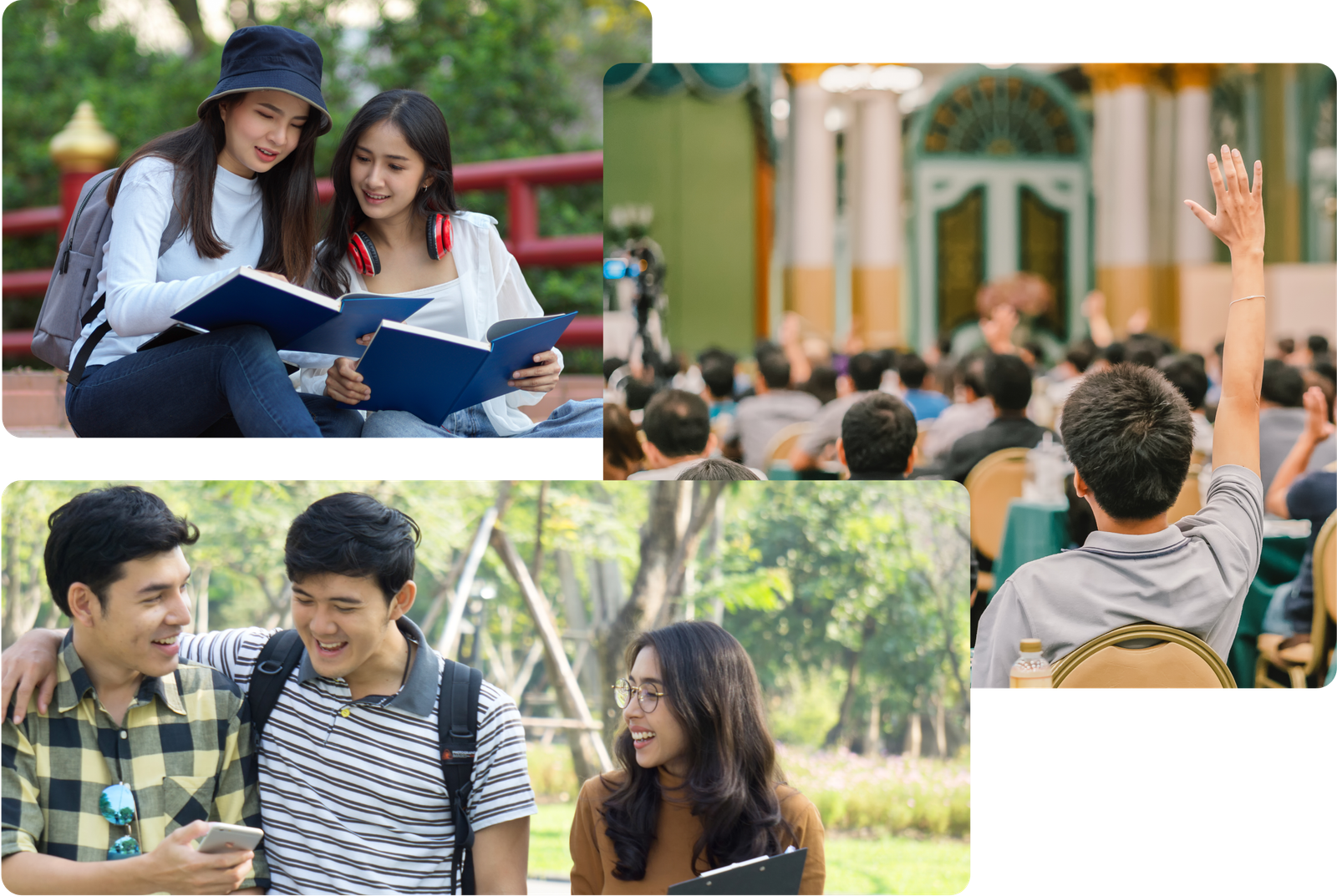 Students talking outdoors