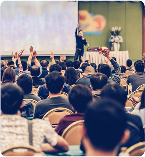 Speaker presenting at an education event