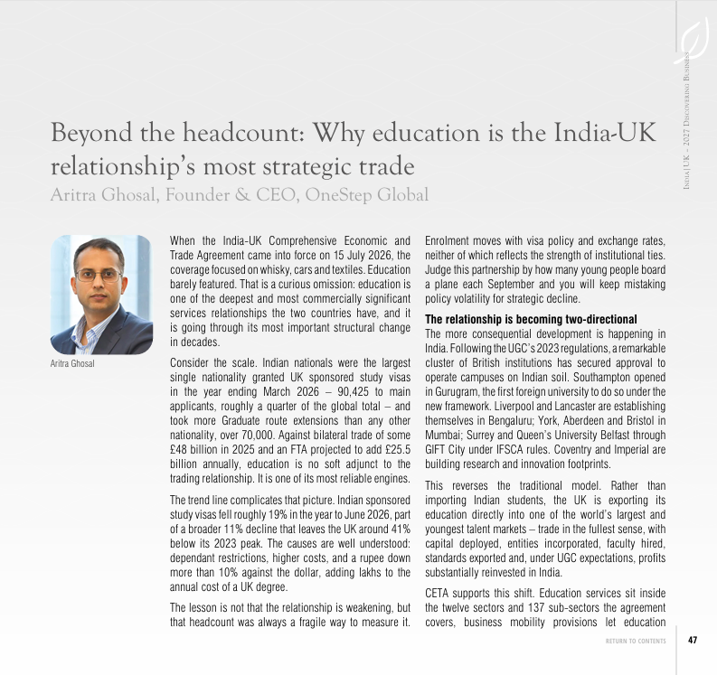 Beyond the headcount: Why education is the India-UK  relationship’s most strategic trade